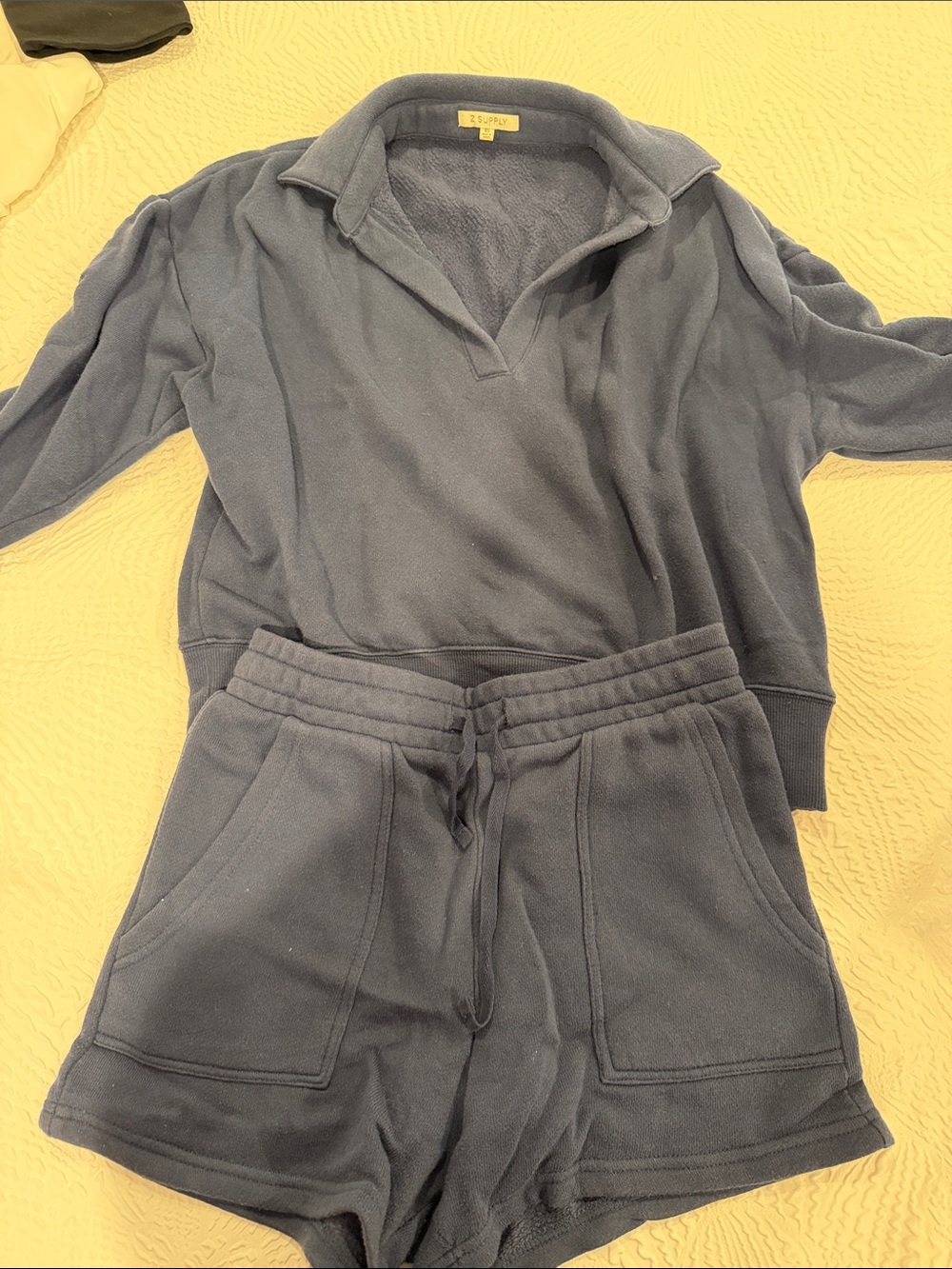 Z Supply Navy Cozy Fleece Kids Two-Piece Set